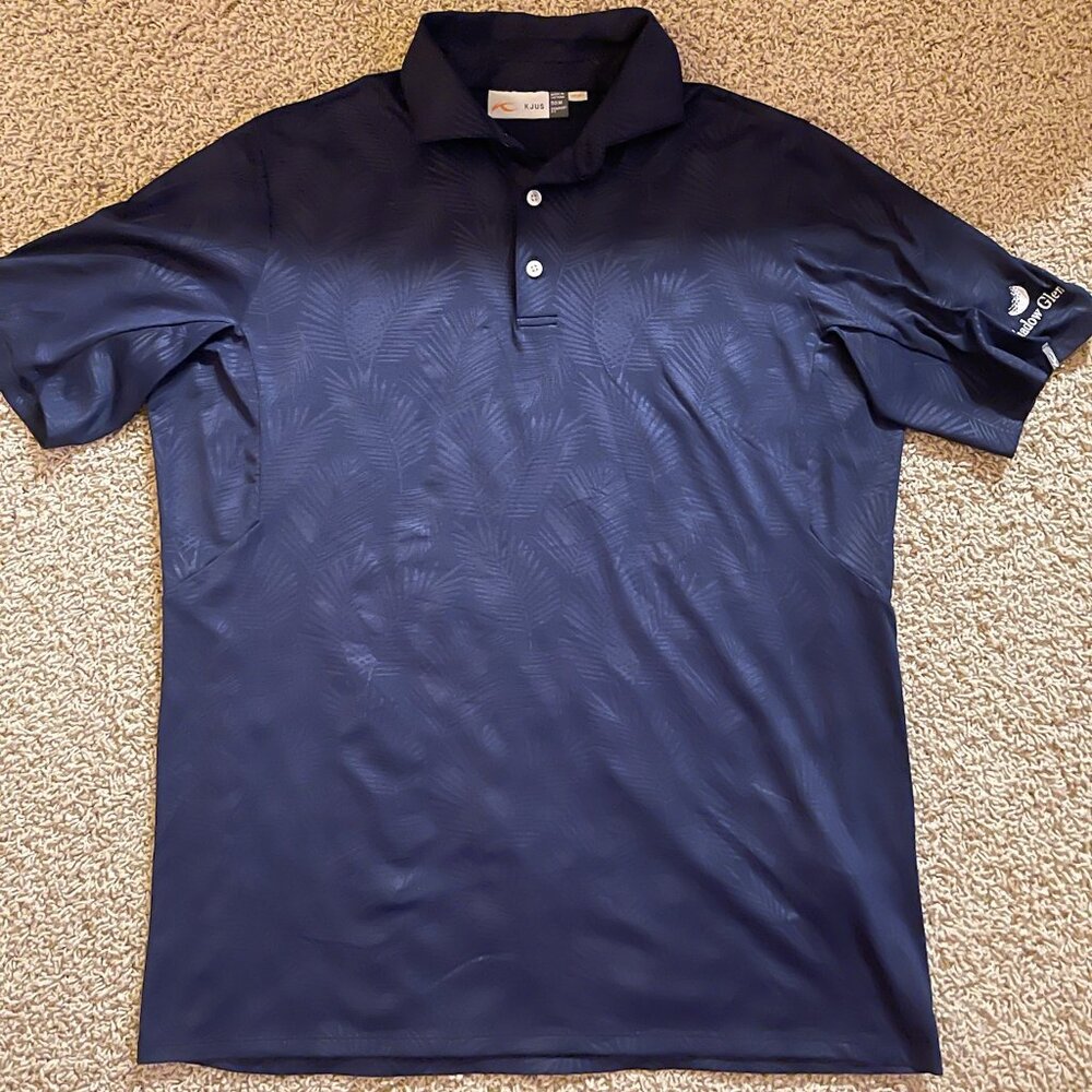 KJUS Navy palm golf polo Shadow Glen M